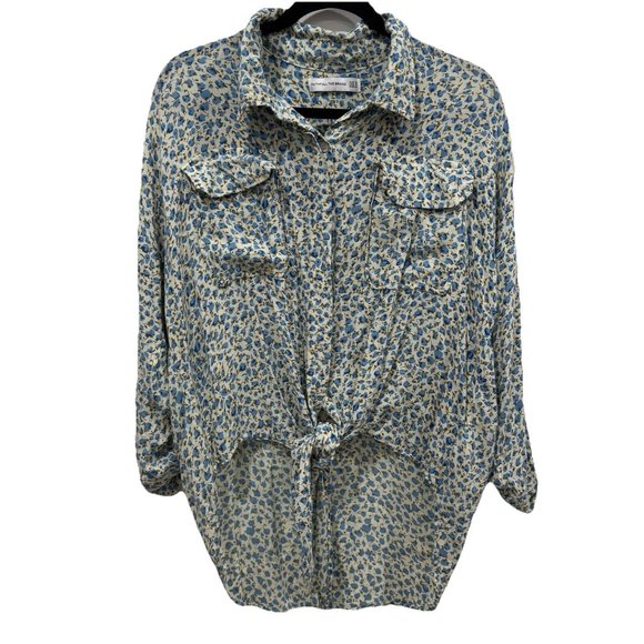 Faithfull The Brand Brigitte‎ Knot Shirt Blouse Top Size 10 Floral Multicolor - Picture 1 of 10